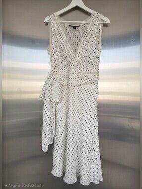 Stunning 2 Layer Silk Size 42/M Polka Dot dress By Sandra Angelozzi